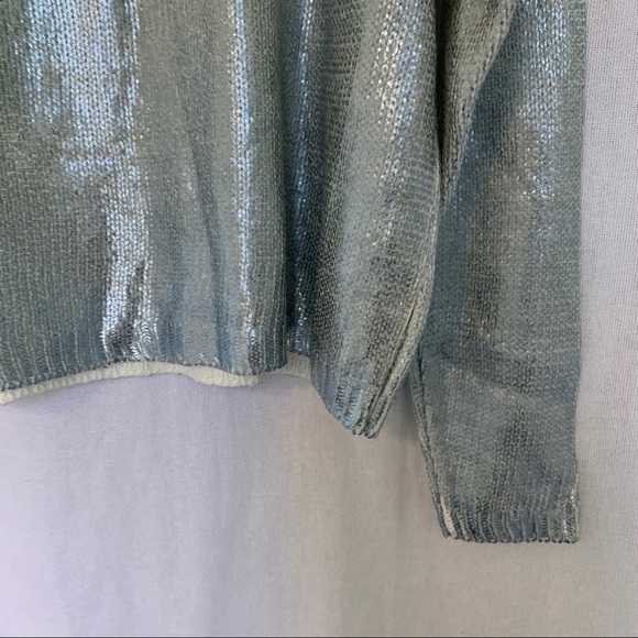 H&M // Silver Metallic Crew Neckline Sweater Sz Kids 12 my1 - Picture 6 of 8